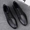 Горячая Распродажа Мужская обувь из натуральной кожи Высокие деловые ботинки Новые модные деловые ботильоны на шнуровке Мужские зимние теплые ботинки для снега