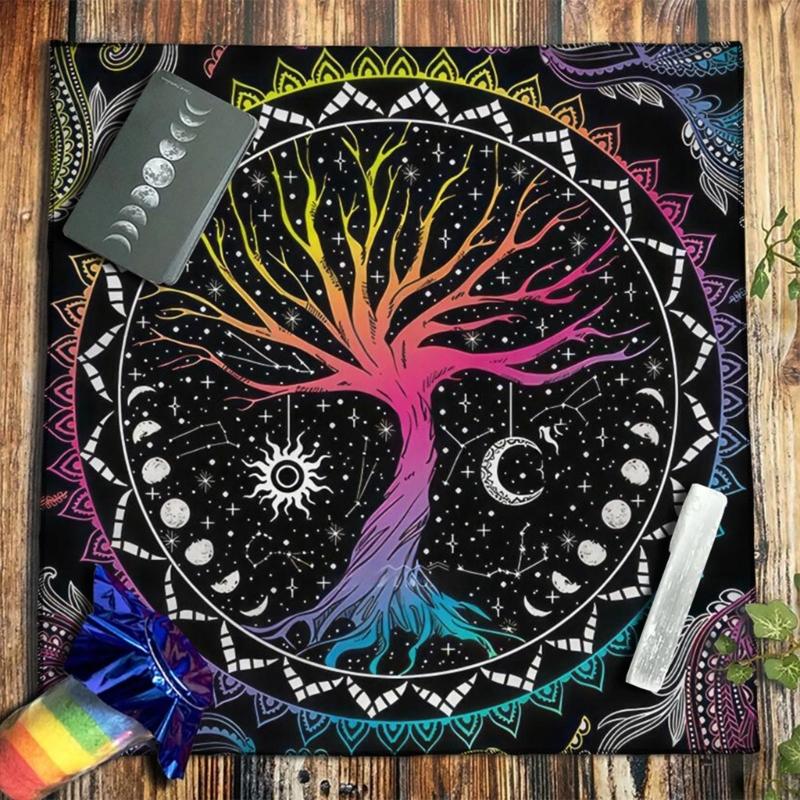 50x50/60x60/75x75см Скатерть-мат для Таро Геометрические гадания Скатерть для стола Настольная игра Коврик для карт Оракулов Коврик для рун