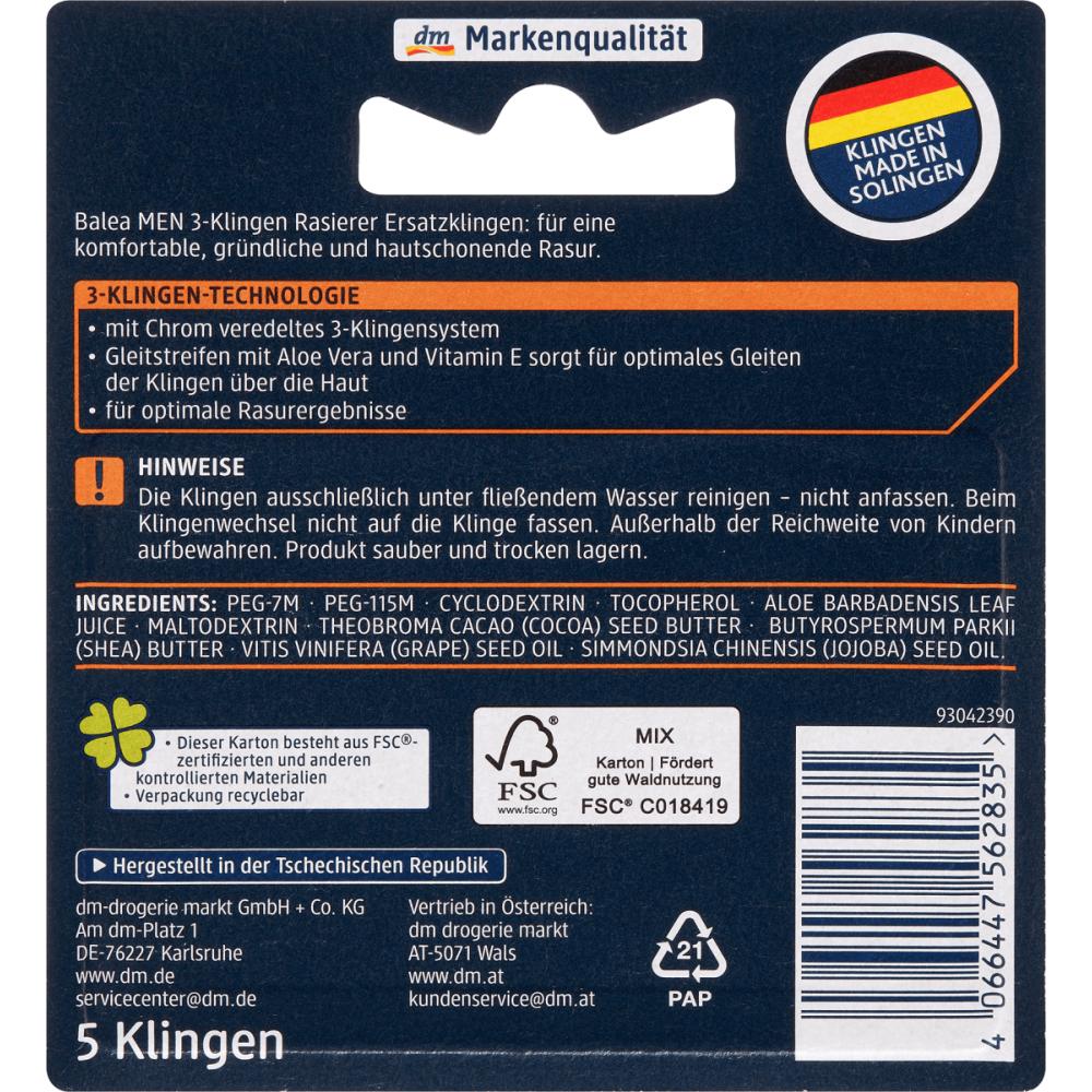 Германия DM Balea тройные сменные бритвенные лезвия (Для мужчин) 5Ст