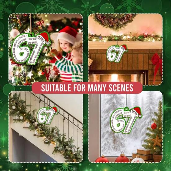 Шесть Семь Деревянное Украшение Смешной Подростковый Сленг Украшение на Рождественскую Елку Юмор 67 Мем Подарок для Подростков