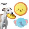 Interactive Training Equipment for Dogs Plush Dog Flying Disc, Squeaky Lion Elephant Toy, Cute Durable Fetch Toy Medium Animal Disc Small Outdoor Play