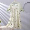 Spot new women's cotton silk spring, summer and autumn thin loose cake nightgown simple and comfortable loungewear