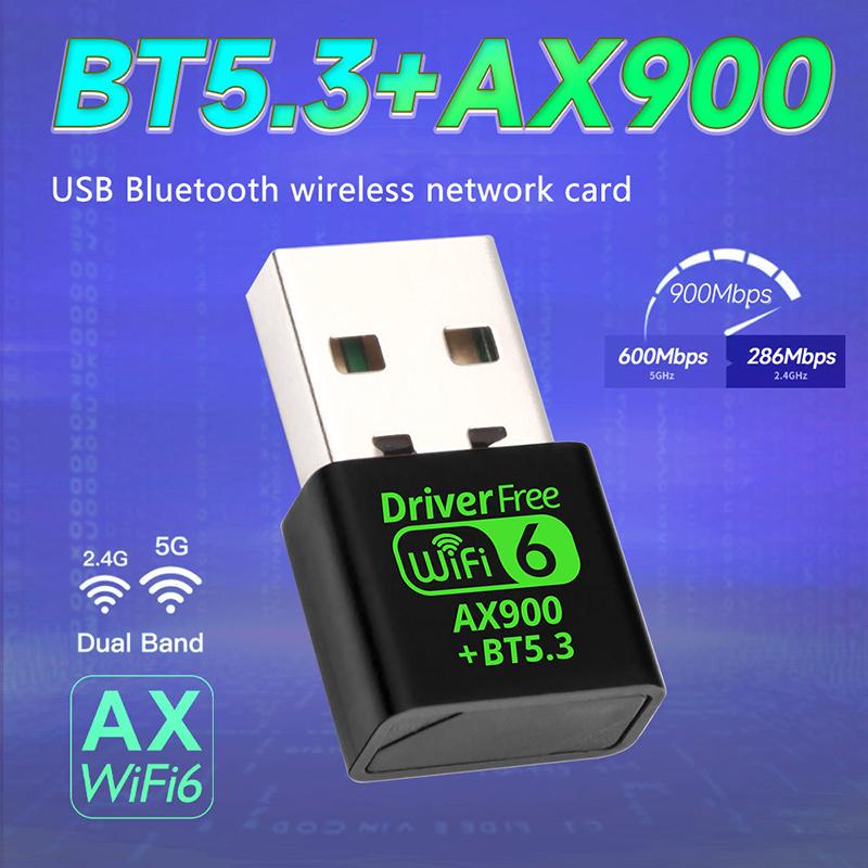Ax900 Wifi 6 Usb Bluetooth 5.3 адаптер 2в1 Dongle двухдиапазонный 2.4G и 5Ghz Usb Wifi сетевой беспроводной Wlan приемник драйвер бесплатно