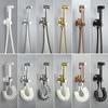 Handheld Bidet Toilet Sprayer Set Brass Wall Mount Rose Gold Bidet Faucet Handheld Bathroom Shower Head Self Cleaning