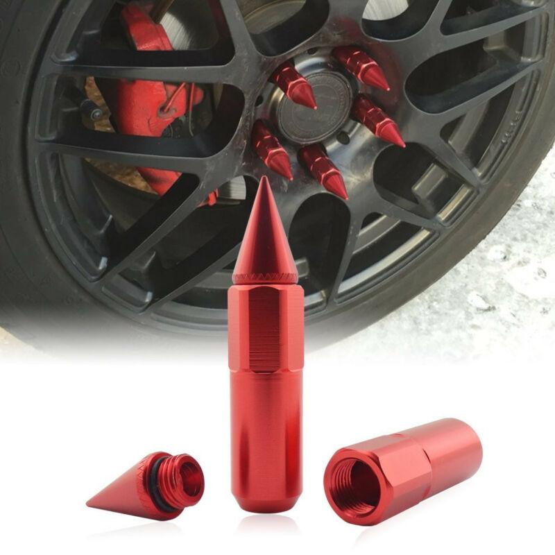20x Aluminum Mounted M12X1.25 Spiked Lug Nuts Extended Tuner 60mm Wheels / Rims