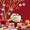 12Pcs Christmas Balls Pendant Plastic Heart-shaped Ornament Christmas Tree Ornaments DIY Home Decor Supplies New Year Party Gift 7