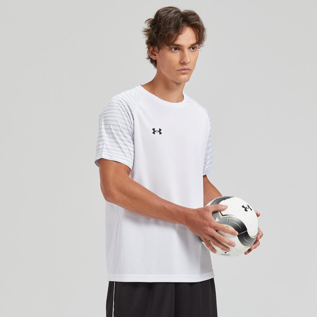 Under Armour Color Block Logo Print Sports Fitness Running Cycling American Vintage Short Sleeve T-Shirt Unisex Tops White 24500509-100