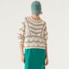 2025 Women Striped Autumn Colorful Sweater Design Basic New Fashion Tops Tees Casual Loose Tees