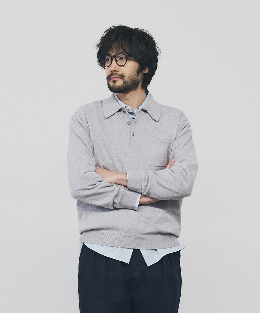 Geonjiulleunseu Вязаный джемпер с карманами и воротником из кашемировой смеси - Серый меланж