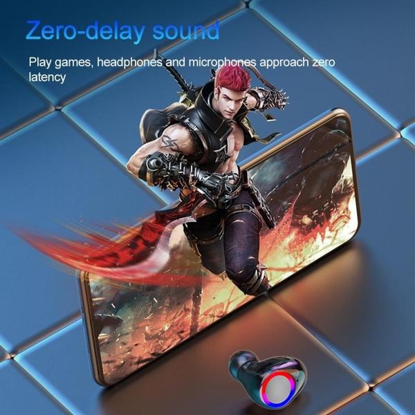 9D HiFi Bluetooth 5.0 CVC8.0 Беспроводная стереогарнитура с шумоподавлением TWS Bluetooth-гарнитура Гарнитура со светодиодным дисплеем Водонепроницаемые двойные наушники с блоком питания