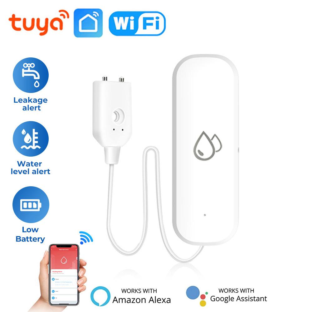 Tuya WiFi Датчик протечки воды Сигнализация Детектор протечки воды Оповещение о затоплении Система сигнализации переполнения Удаленное управление через приложение SmartLife