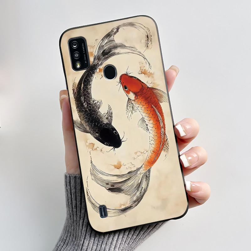 Phone Case For ZTE Blade A51/A7P Jelly Soft Black Cover New Stylish Pattern Dreamy Moon Sea ZTE Blade A51/A7P Casing