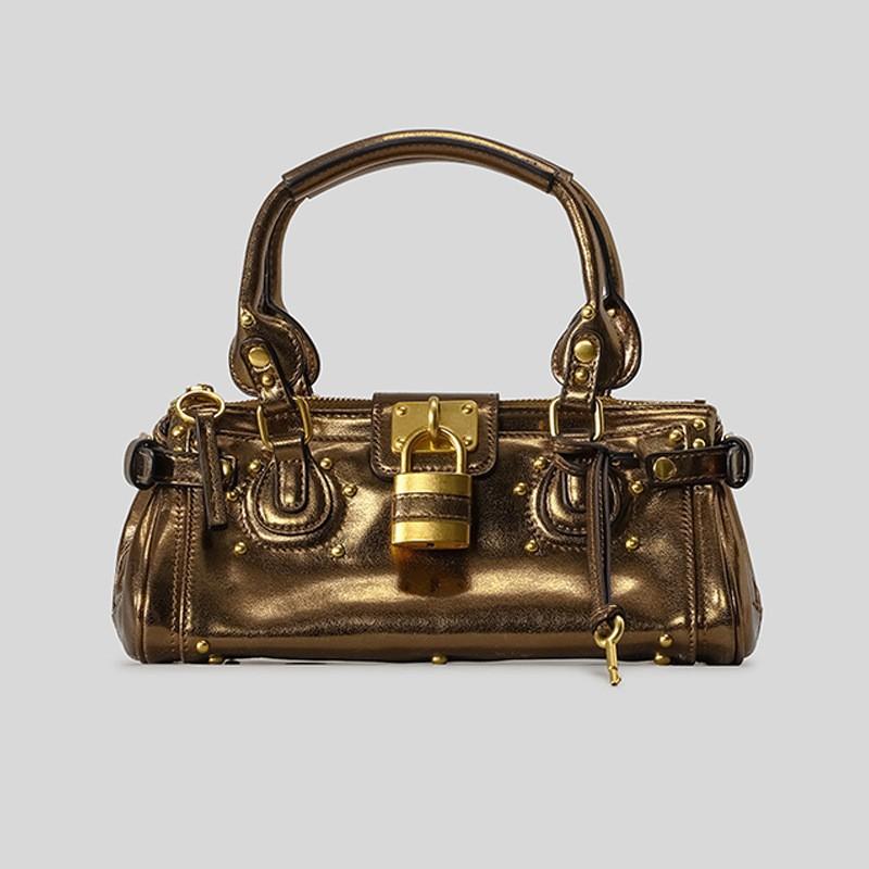 Vintage Lock Clasp Pillow Bag Small PU Handbag Women Street Style Daily Use