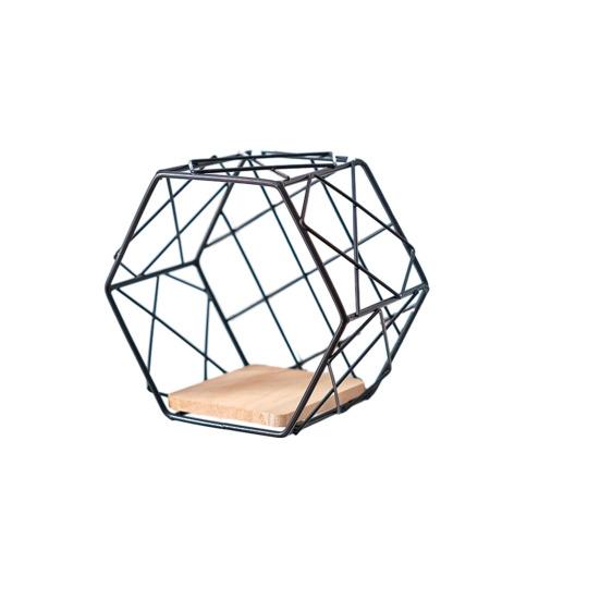 Wall Shelf Large-Capacity Storage Rack with Hexagonal Shape Art Display Stand Wall Mounted Shelf for Living