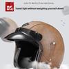 3C Vintage 3/4 Half Helmet Electric Motorcycle Summer Pedal Cruise Locomotive Leather Helmet Men and Women