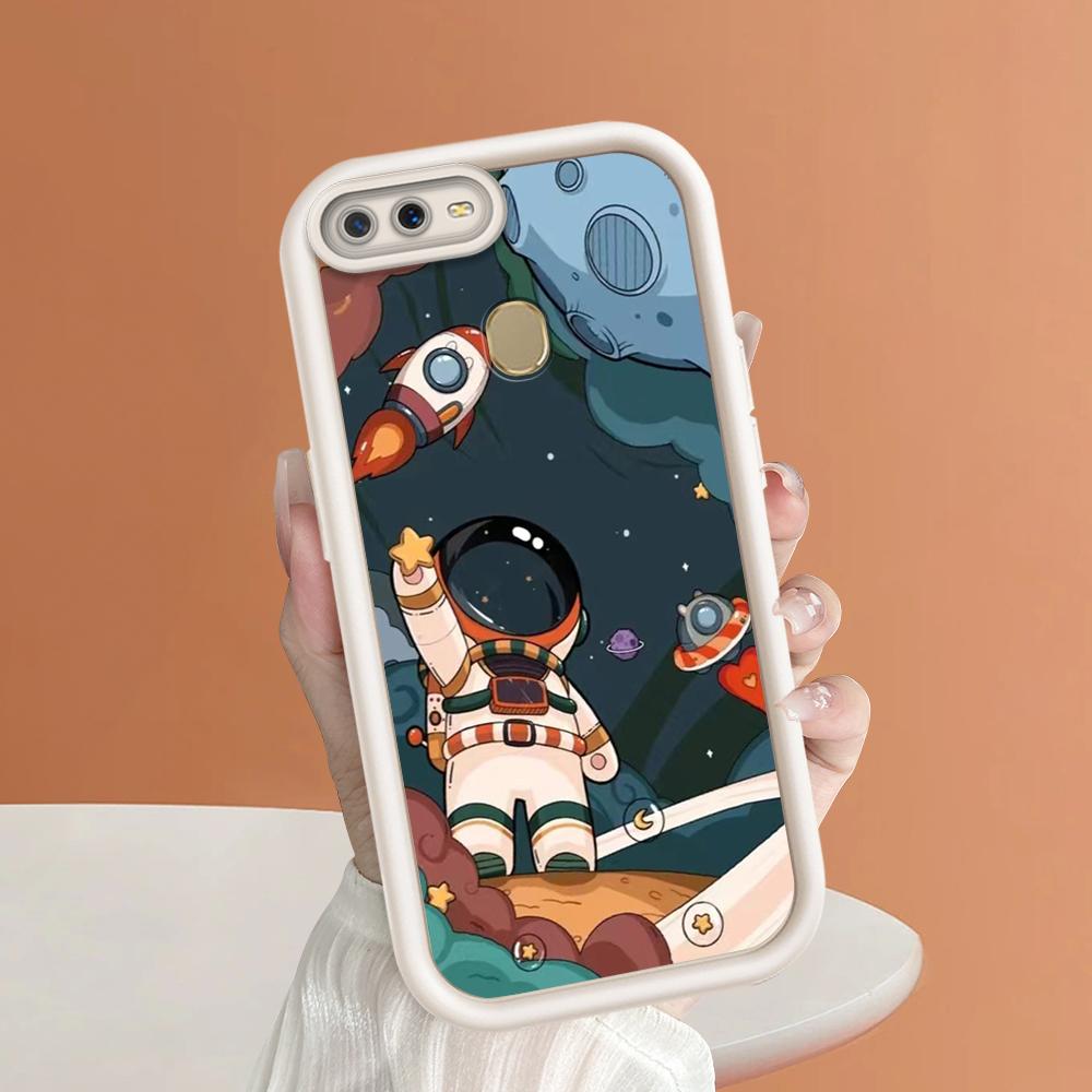 Мягкие силиконовые квадратные лестницы с мультяшным узором, полное покрытие, защита камеры, противоударный чехол для OPPO Reno Realme OnePlus