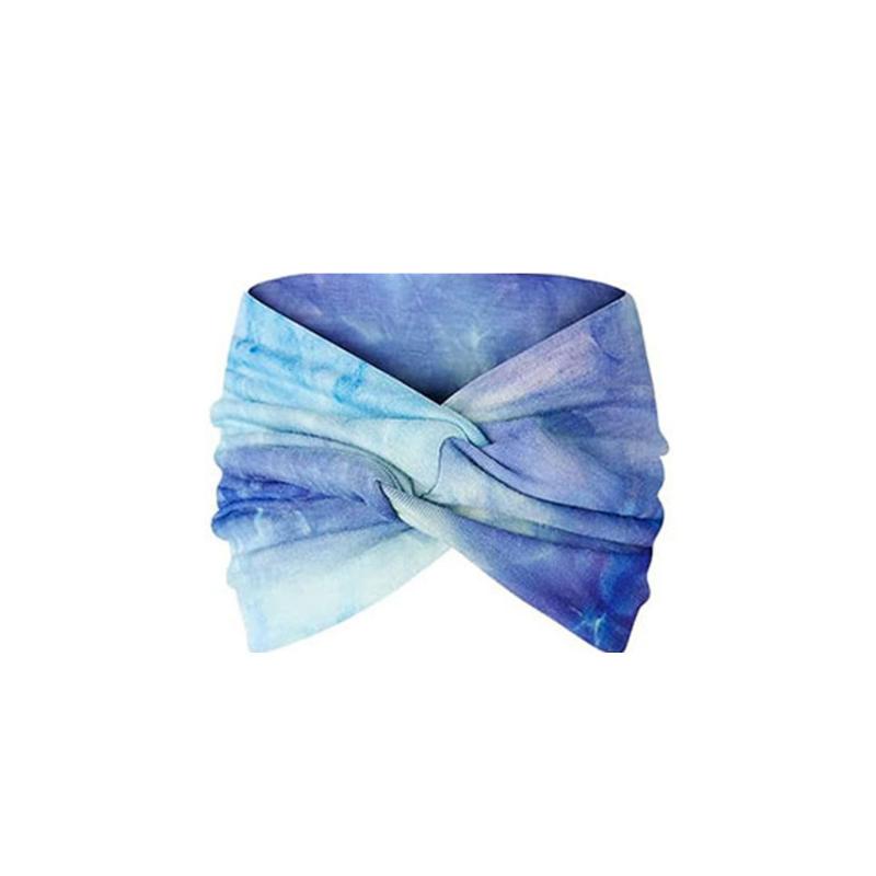 Yoga Sports Headband Elastic Non-slip Wide Headband Tie-dye Headband Exercise Running Sweat-absorbent Women's Headband