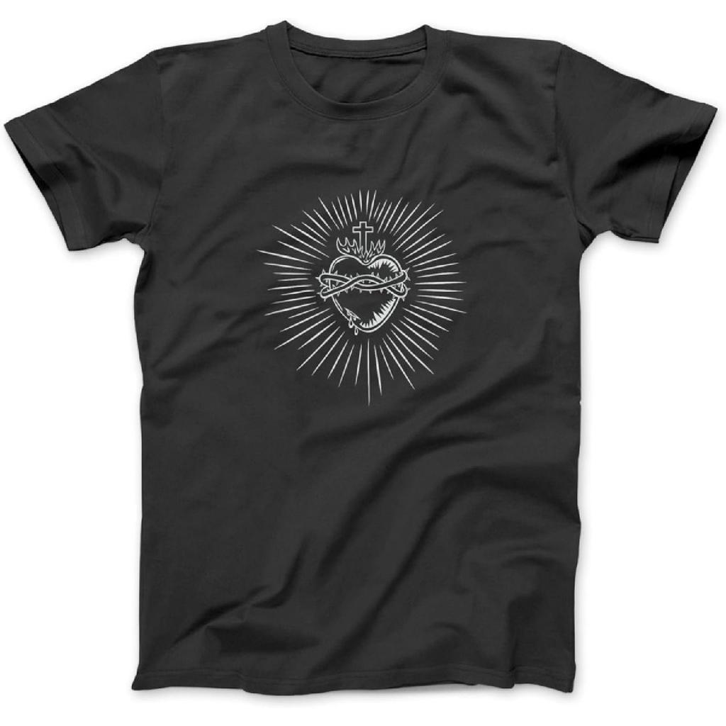Generic Sacred Heart of Jesus Devotion Catholic Design Thanksgiving Day T-Shirt GIU Mens Womens Longsleeve Sweatshirt Hoodie Tanktop Gift Black