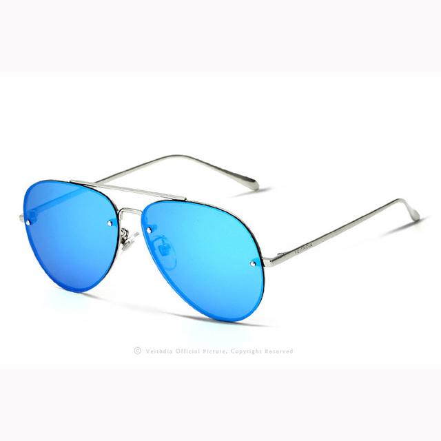VEITHDIA Brand Rimless Fashion Unisex Sun Glasses Polarized Coating Mirror Sunglasses Male Eyewear