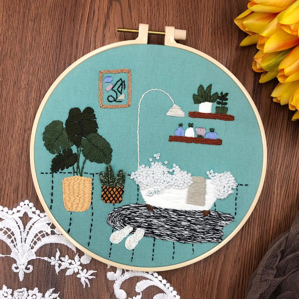 1pc Bedroom Pattern DIY Embroidery Kit for Beginners