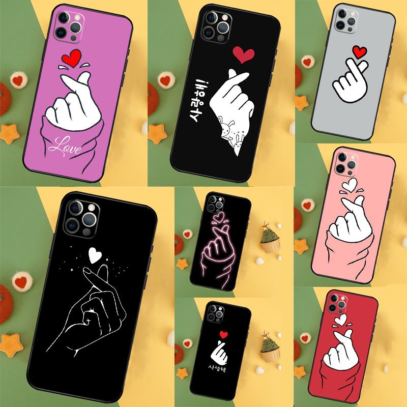Чехол Kpop Пальцевое Сердце для Samsung Galaxy S25 Ultra S20 S21 S22 S23 S24 Ultra S9 S10 Plus S24 FE Задняя крышка