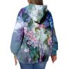 Женский пуловер больших размеров с капюшоном и цветочным принтом, толстовка с капюшоном и длинным рукавом