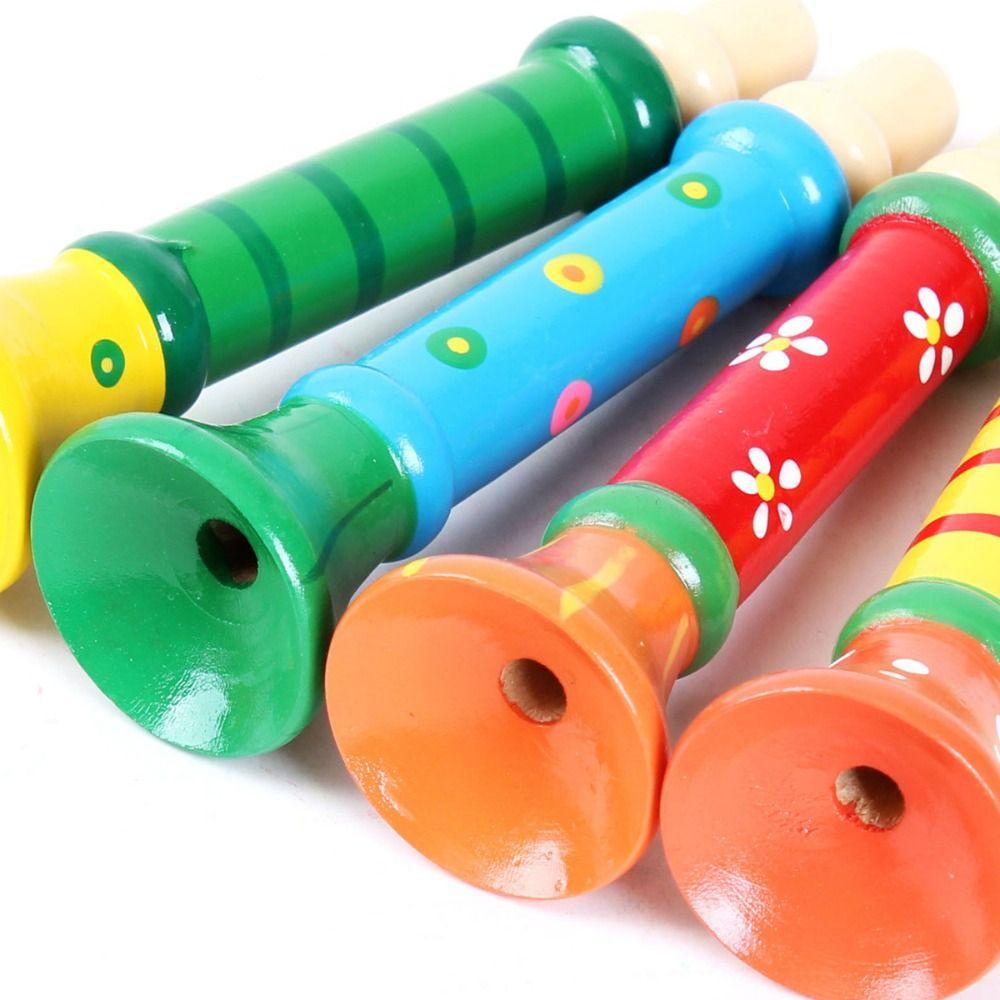 Montessori Toys Wooden Trumpet Toy Sound Training Games Children's Whistles Gifts for Children