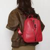 Solid Color Backpack Women's Leather Backpack Travel Bag