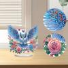 Rhinestone Tabletop Ornaments Kit Acrylic 5D DIY Diamond Art Tabletop Decorations Owl for Home Office Desktop Decor