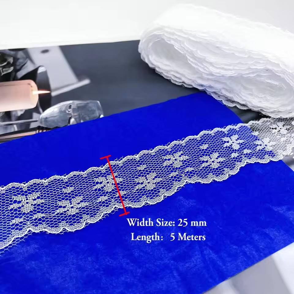 5 метров Белая и черная кружевная лента Ассорти цветочных отделок для подарочной упаковки Рождественский свадебный декор DIY поделки Швейные аксессуары