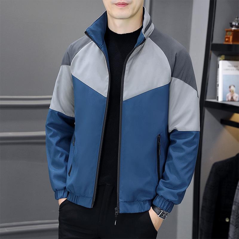 Men's Thin Business Jacket with Stand Up Collar Jacket
