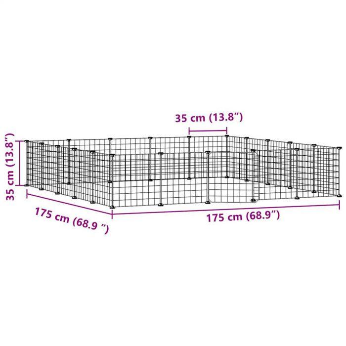 3114019 vidaXL Pet Cage with 20 Panels and Door Black 35x35 Cm