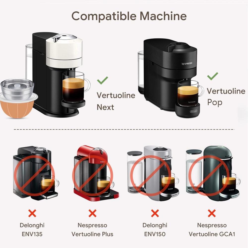 Для Nespresso Vertuo Next Pop Многоразовая капсула из нержавеющей стали Vertuoline Многоразовый кофейный фильтр Совместим с оригинальными капсулами