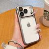 Новый прозрачный чехол для телефона для iPhone 17 16 15 14 13 12 Pro Max, гальванизированная рамка, защита объектива пленкой, противоударный, твердый прозрачный чехол