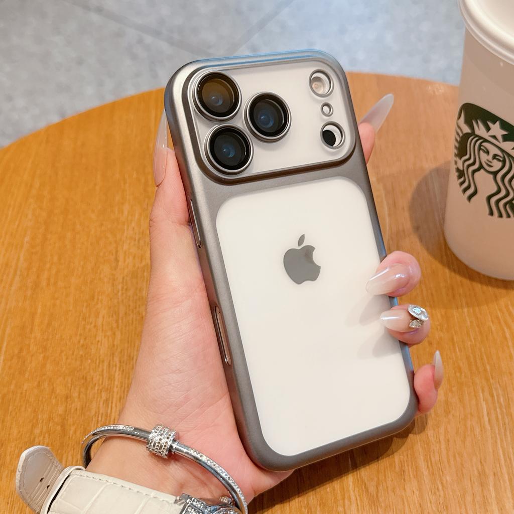 Новый прозрачный чехол для телефона для iPhone 17 16 15 14 13 12 Pro Max, гальванизированная рамка, защита объектива пленкой, противоударный, твердый прозрачный чехол