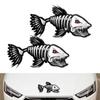 2pcs Kayak Graphics Funny Car Sticker Vehicle Decal Skeleton Fish Decoration