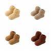 4Pairs Anti-slip Infant Learning Walk Socks Solid Color Home Sleep Socks  Autumn&Winter