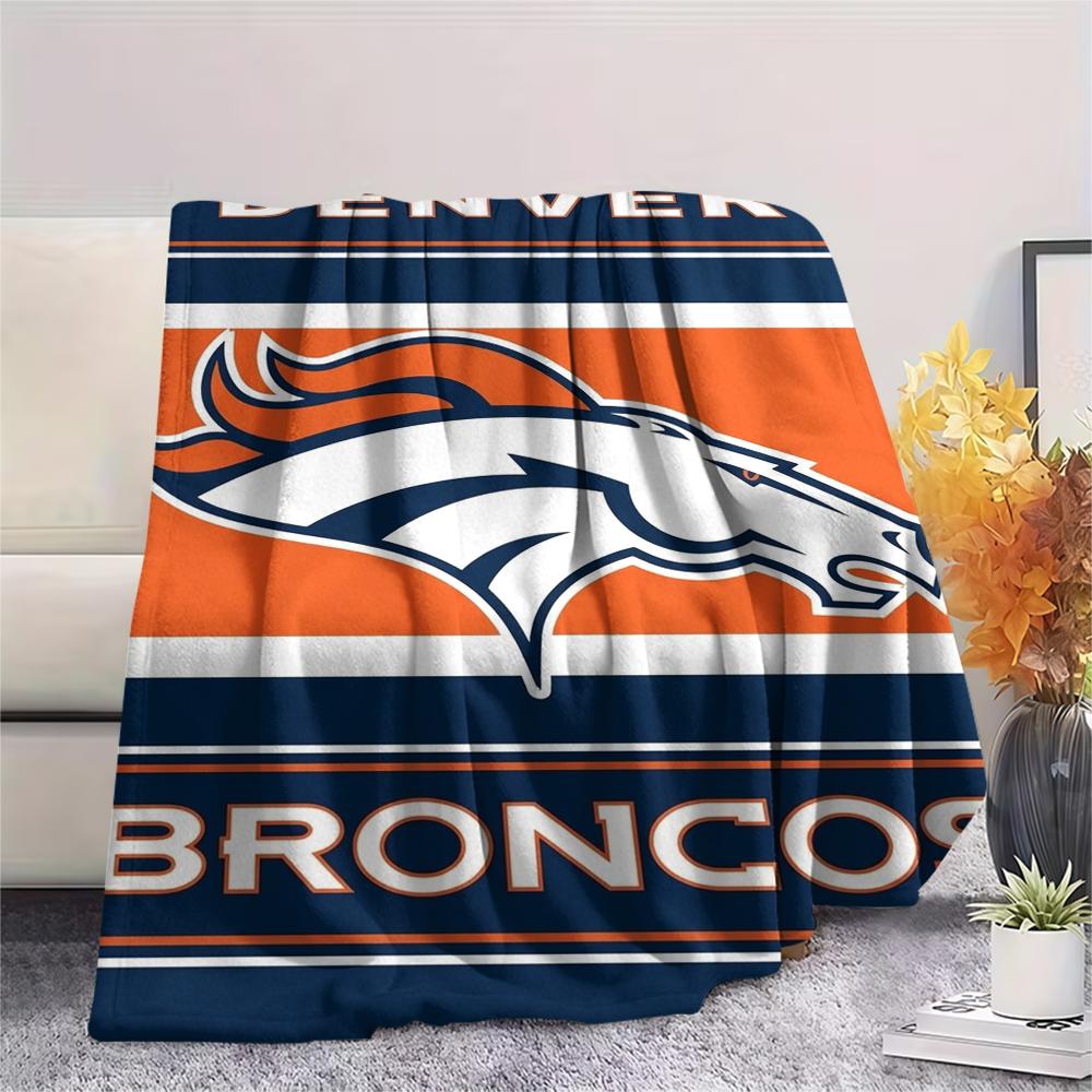 Denver Broncos Print Flannel Blanket, High quality Comfortable for All Seasons, Home Decor, Warmth and Comfort, Perfect for Christmas Gifts