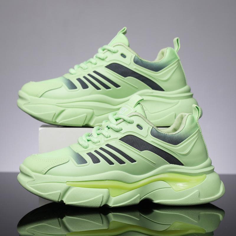 Роскошные 2024 новые модные повседневные кроссовки на толстой подошве для бега на весну и осень, нескользящие мужские спортивные туфли из вулканизированной стали