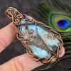 Caribbean Larimar Handmade Copper Wire Wrap Jewelry Pendant 3.39 Q0i99