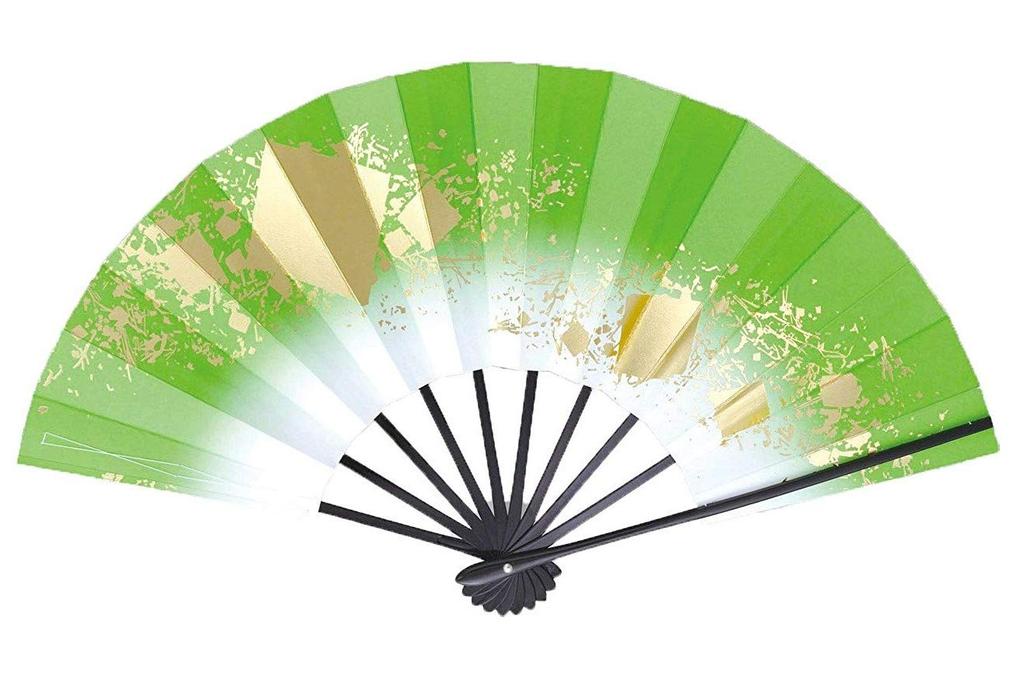 Love 1400mm X Colored Red Black Lacquered Fan for Dancing Fan, 1528mm, Paper, Gradient, 9.5cm, Bone, Box, (Light Green)