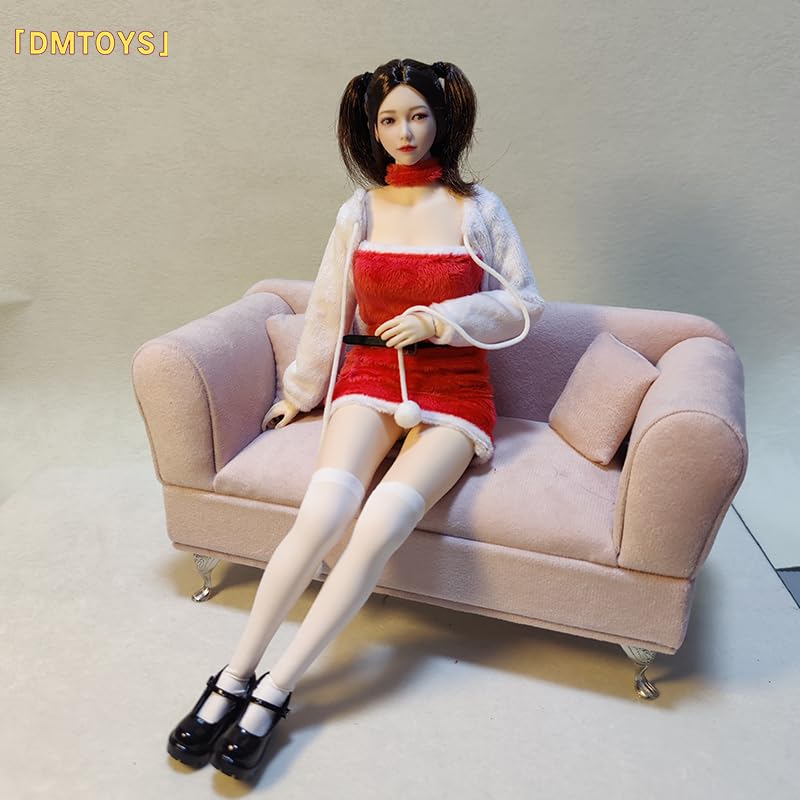 Hobby Toys [TOYBARJAPAN] 16 Scale Figure Compatible with TBLeague Body DMTOYS DF067 Beautiful Woman Christmas Dress and Socks Over Knee Stocking Set