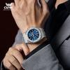 OPK 8196 Original Quartz Movement Watch 24 Hour Moon Phase Chronograph Function Dial Steel Strip HD Night Light 30M Waterproof