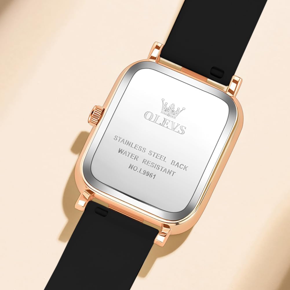 OLEVS Women's Waterproof Quartz Watch with Silicone Band, Easy to Read, Popular, Stylish, Classic Gift for Women [Product Code]