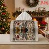 2D Flat 1pc, Tissue Box. Bee Floral Pattern Napkin Dispenser, Reusable, Daily Desktop Tissue Organizer, Suitable for Kitchen Living Room Bedroom Bathr