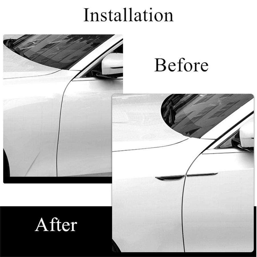 1 пара накладок на крылья кузова автомобиля из алюминиевого сплава + настоящего углеродного волокна