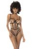 Black and Flesh Promise Body, With Underwire, Made of Fine Mesh, Adjustable Straps and Back Mal8847 Nubk