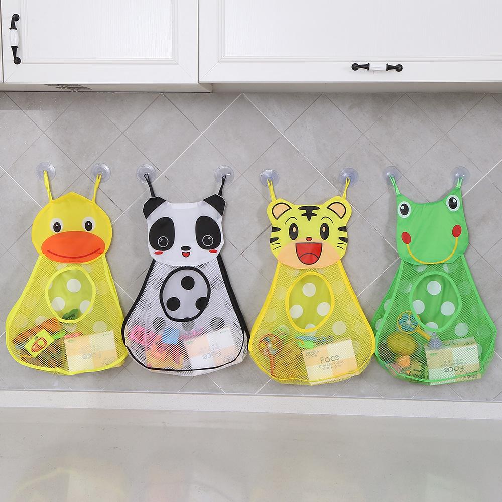 Animal Cartoon Suction Cup Storage Bag - Waterproof Mesh for Bath Toys & Bathroom Essentials