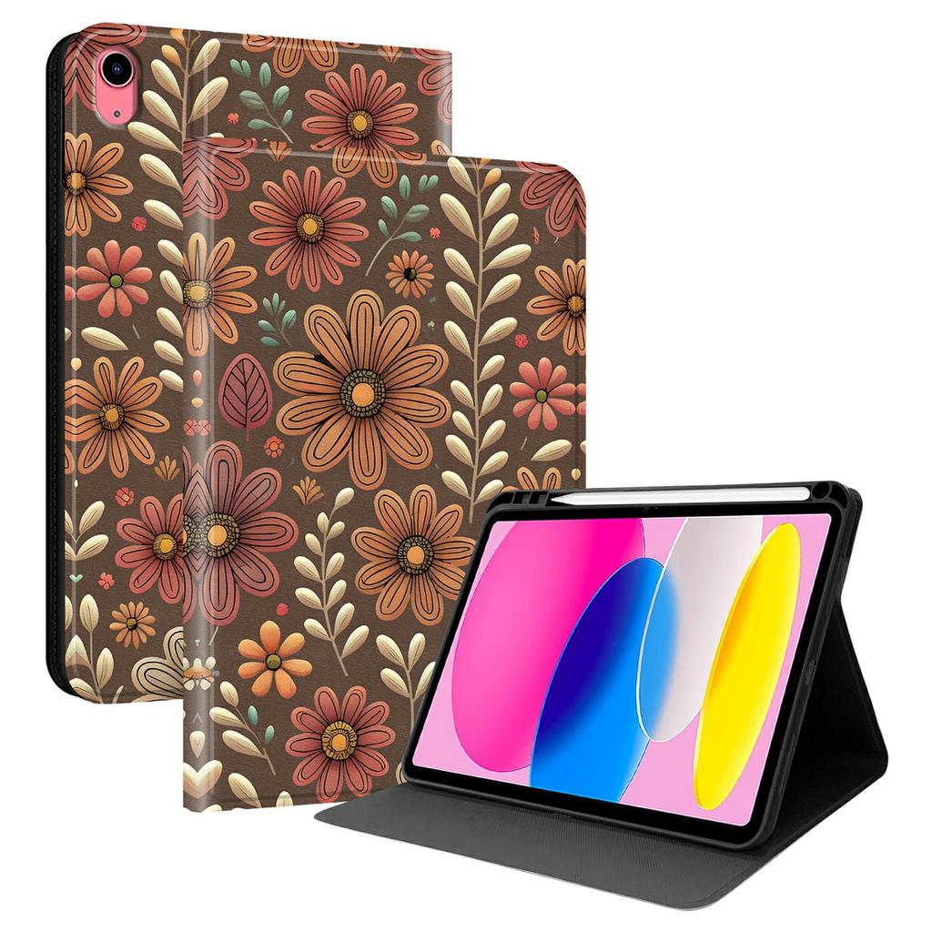 PU Leather Case For iPad (2025) / 10.9 (2022) Pattern Print Tablet Cover Stand with Pen Slot (Stylus Not Included)