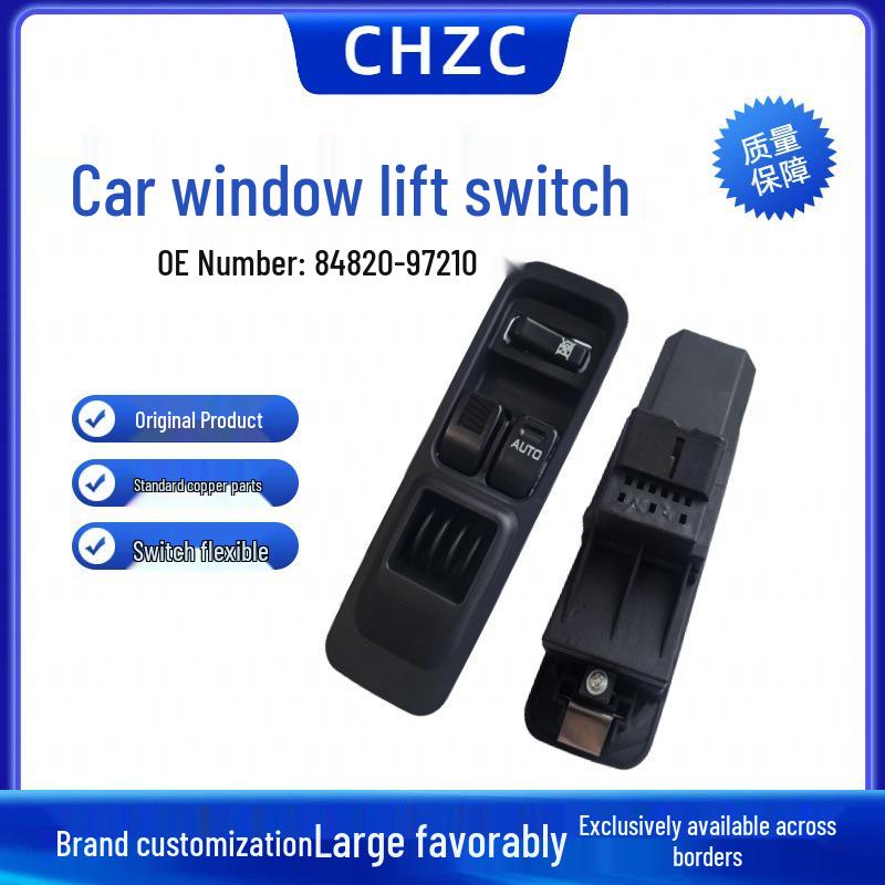84820-97210: Right-hand drive window glass switch for Toyota and Daihatsu vehicles.